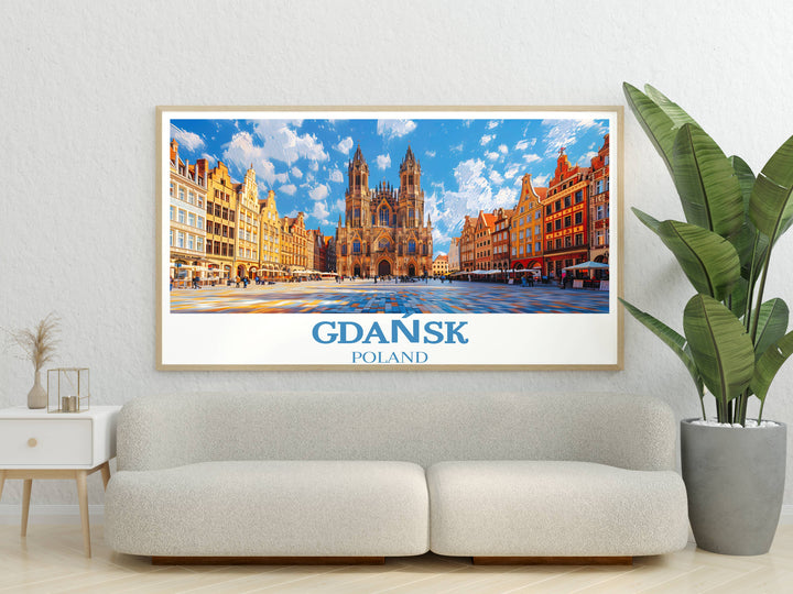 A captivating Gdańsk Print capturing the essence of the citys maritime heritage and architectural splendor, ideal for art lovers and travel enthusiasts.
