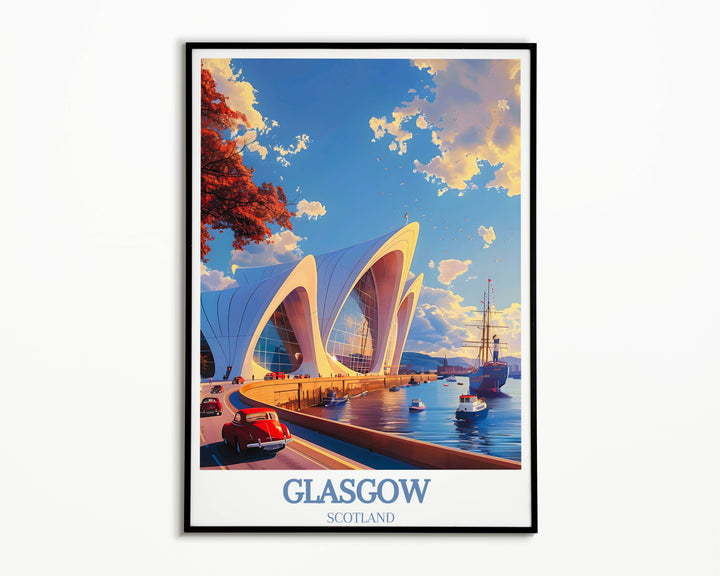 Elevate your decor with elegant art prints evoking Glasgows allure and character, meticulously crafted to add sophistication to any space.