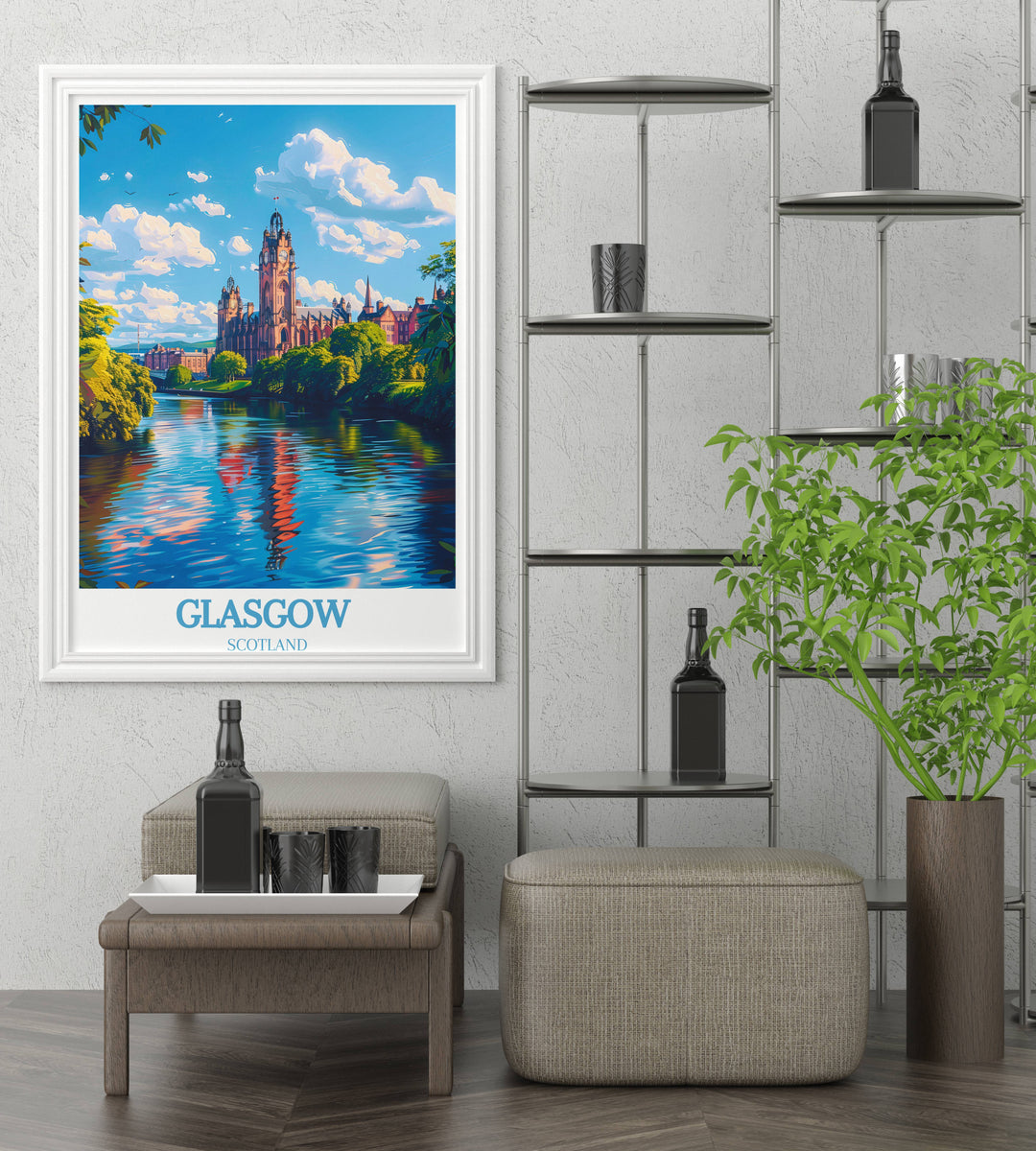 Explore Glasgows vibrant streets and historic charm with captivating wall hangings, each a tribute to its energy.