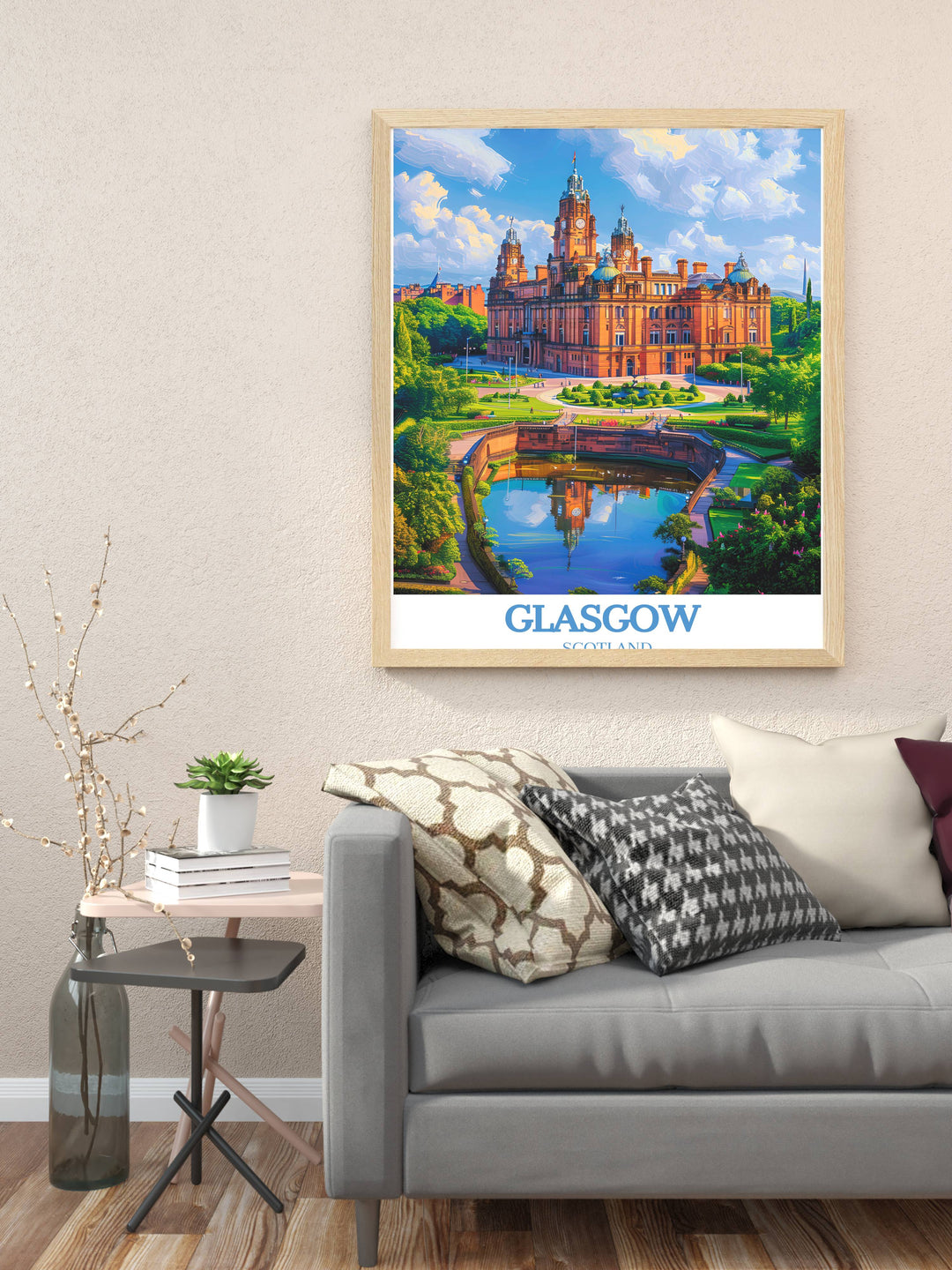 Embrace the beauty of Scotland with our Glasgow poster collection, featuring exquisite details of the citys landscape, a must-have for those curating their Glasgow wall art and travel print collections.