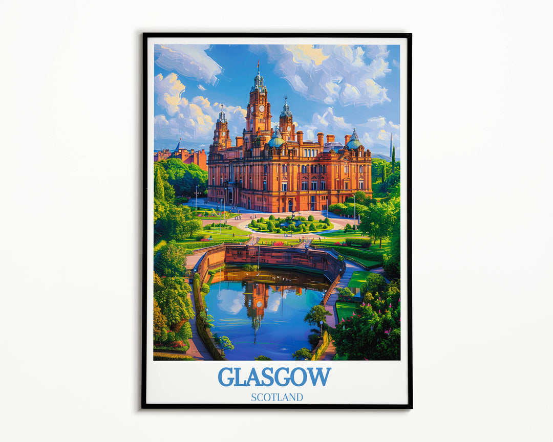 Discover the perfect Glasgow artwork for your collection, capturing the citys dynamic spirit in each print, ideal for gifting to art lovers or adding a sophisticated touch to your own travel artwork ensemble.