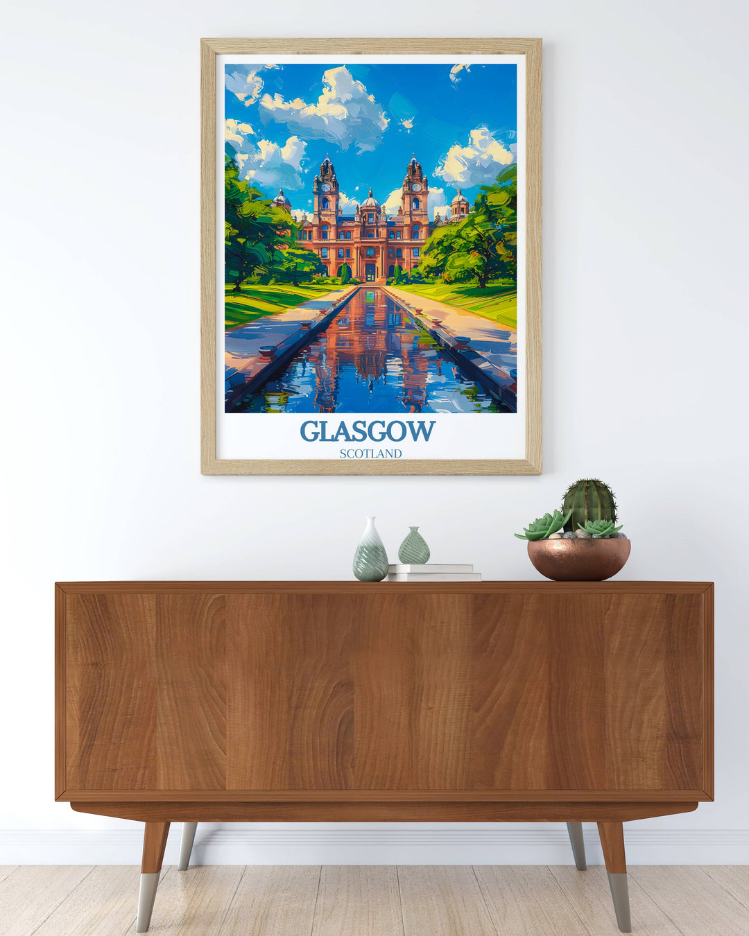 Elegantly crafted Glasgow poster art, highlighting the citys iconic landmarks with artistic flair, offers a refined touch to any home or office, making it a sought-after piece for collectors and enthusiasts of Scottish culture and travel memorabilia.
