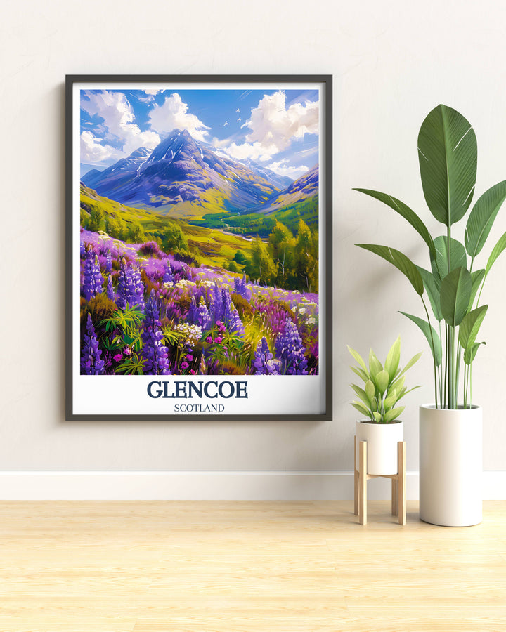 Romantic Lovers Scotland Art, capturing the enchanting vistas of Glencoe and the timeless allure of Scottish highlands in every detail.