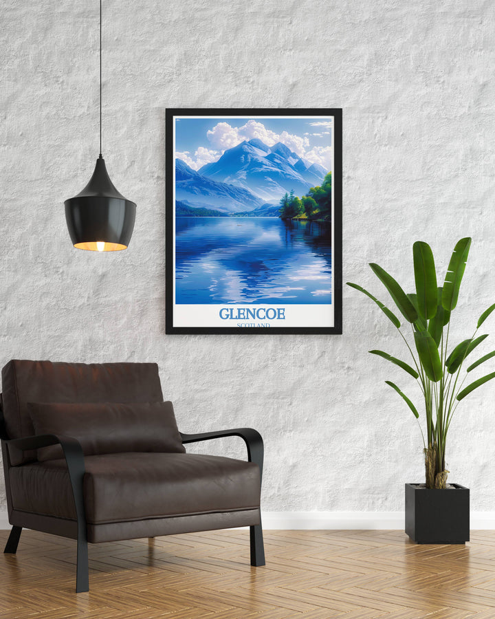 This Glencoe Scottish print, part of our Europe Gifts selection, embodies the spirit of exploration, showcasing the allure of the highlands in every stroke.