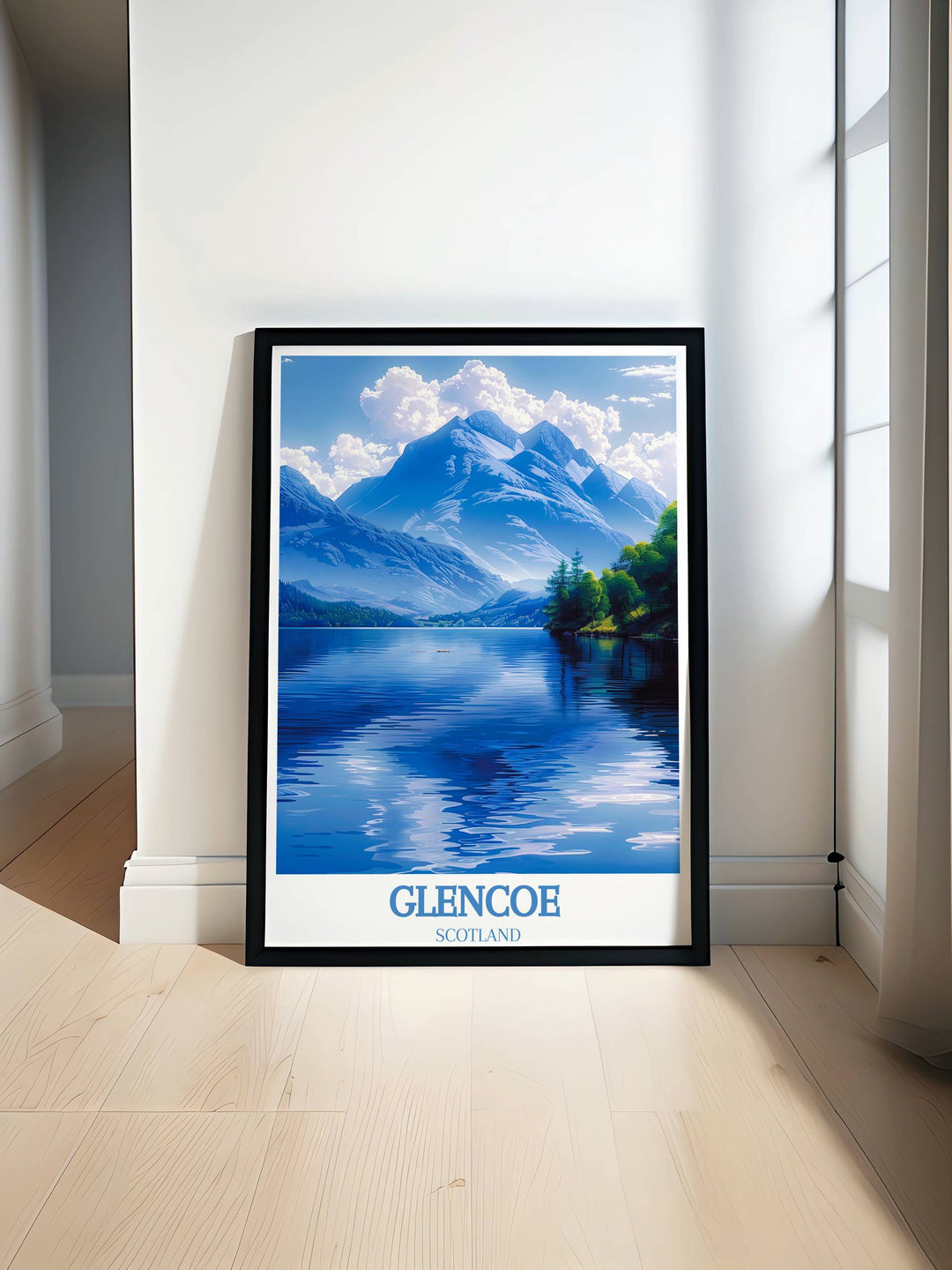 Stunning Glencoe Travel Print, a jewel in our Europe Gifts collection, captures the wild essence of Scotland, inviting wanderers to explore its beauty.