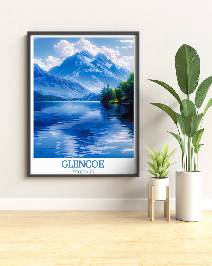 Explore the heart of Scotland with our Europe travel posters, featuring Glencoe's breathtaking vistas, perfect for adventurers and dreamers alike.