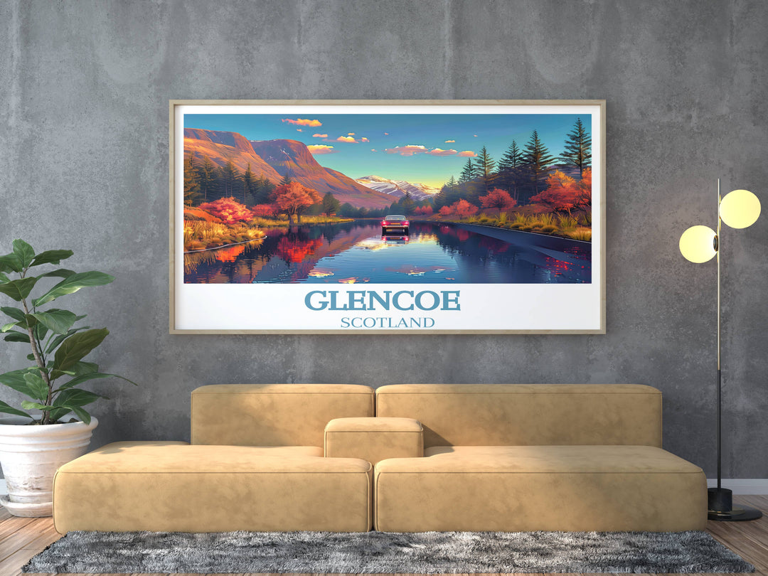 Bring the majestic landscapes of the Scottish Highlands into your living space with our detailed Glencoe Wall Print.
