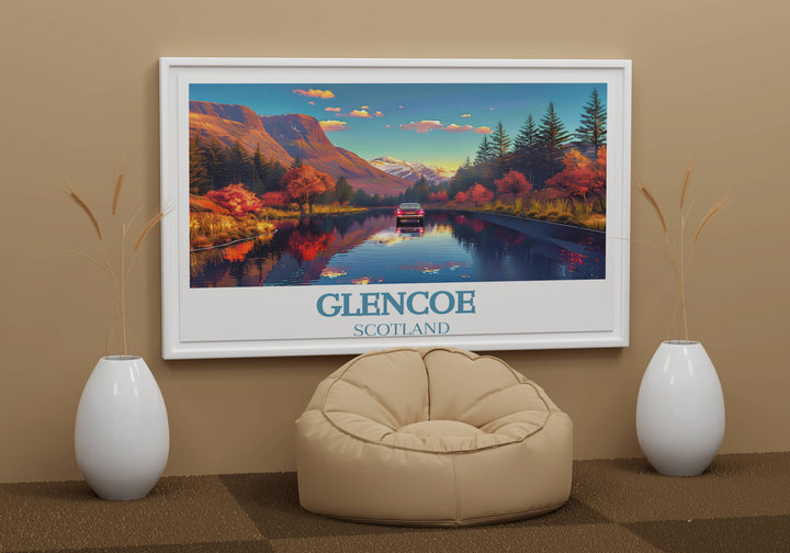 Our Glencoe Travel Prints serve as windows to the wild, capturing the untamed beauty of the Scottish Highlands with every detail.