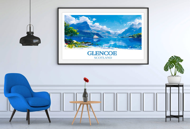 A piece of Scotlands wild outdoors with this Glencoe Print, perfect for those dreaming of Highland adventures and scenic escapes.