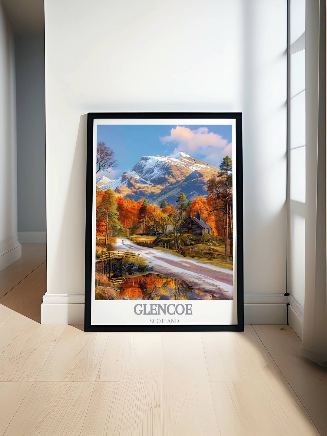 Create a description for a listing. having 3 subheadings. 300 words long. the name of our store is MapYourDreams. the keywords to guide you in creating the description are: Glencoe Travel Print, Wall Art Glencoe,Glencoe Gift Art , Lovers Scotland Art , Glencoe Travel Artwork, Glencoe Scottish, western Scotland