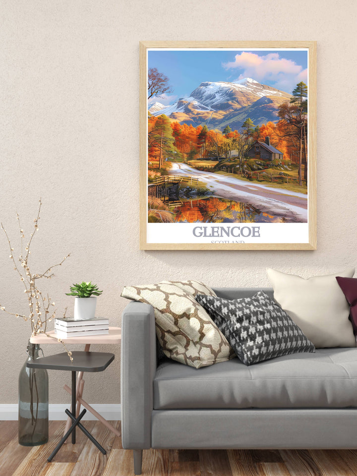 Glencoe Travel Artwork that invites viewers on a visual journey through the heart of Western Scotland, inspiring wanderlust and admiration.