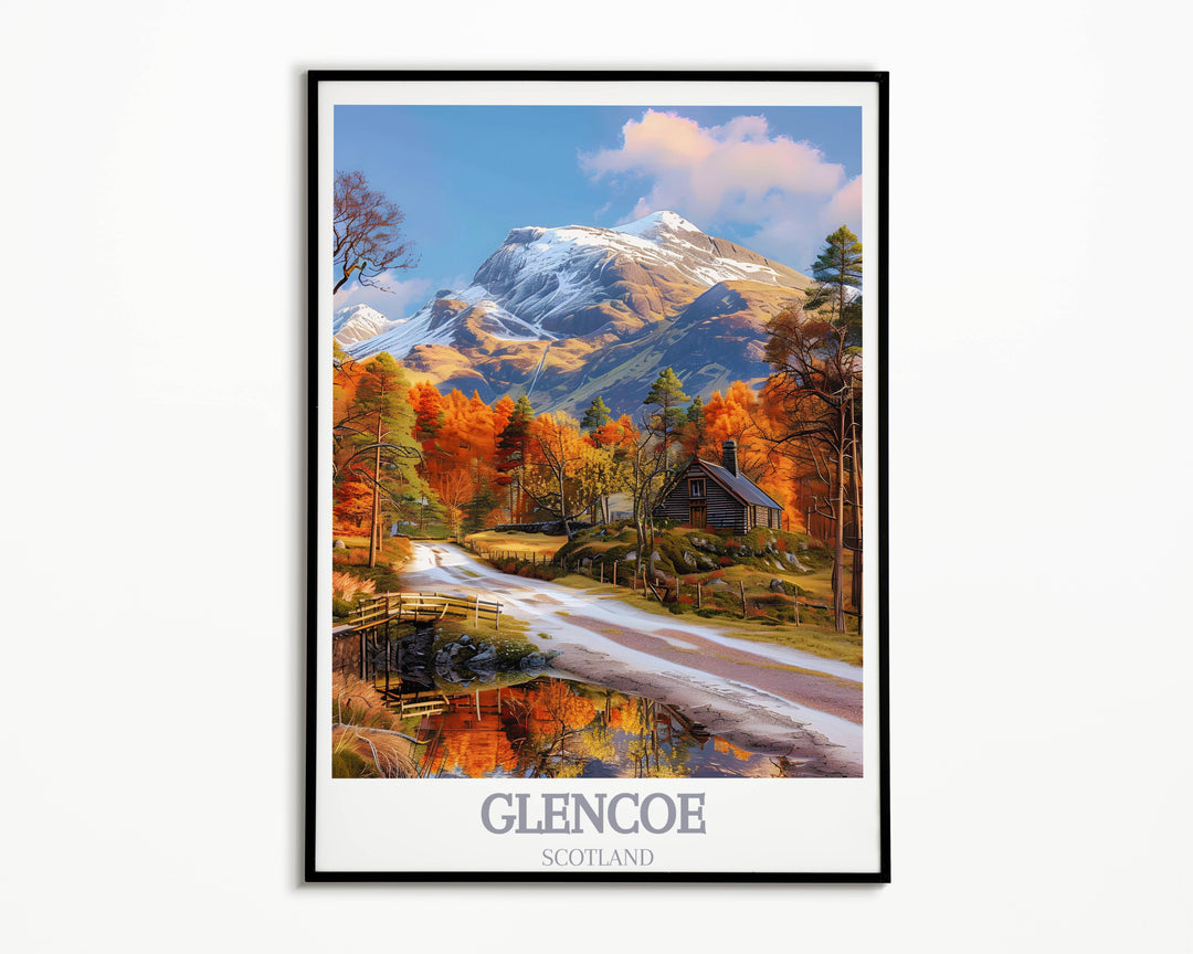 This piece of Glencoe art perfectly embodies the serene yet dramatic landscapes of Scotland, making it a captivating wall decoration.