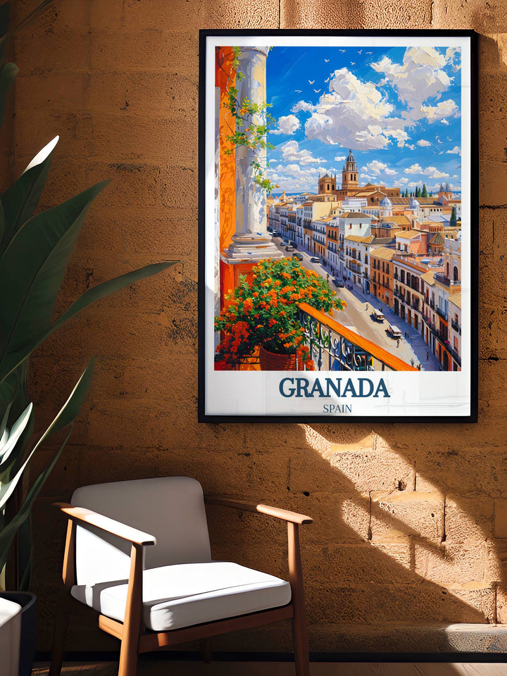 Immerse yourself in the vibrant atmosphere of Granada with our captivating Granada Wall Prints, perfect for adding a touch of Spanish charm to any room.