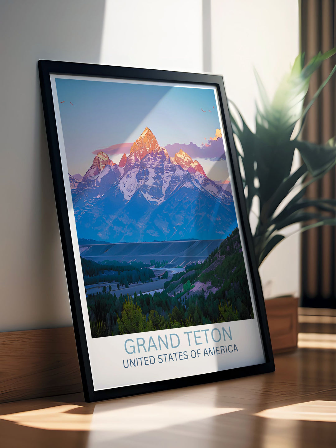 Grand Teton Peak under a starry sky, night photography turned into high quality wall art, showcasing the undisturbed natural beauty and celestial wonders.