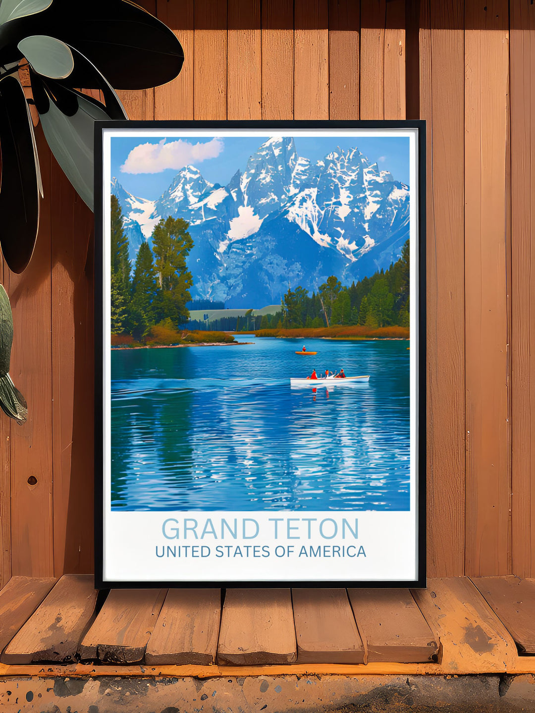 Early morning mist rising from Jackson Lake, creating a mysterious and serene setting for this unique wall art.