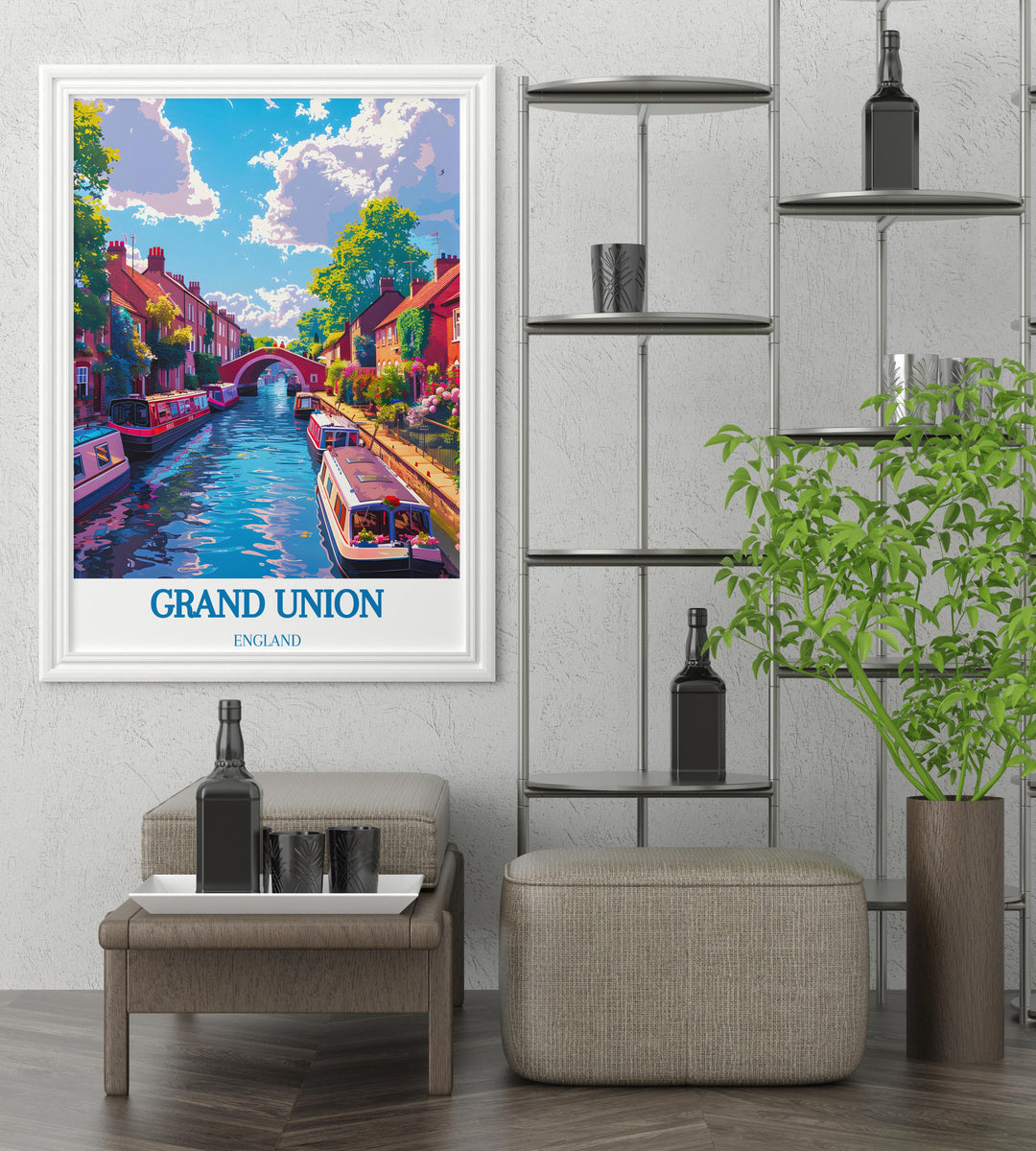 Classic travel poster featuring the iconic canals of Little Venice, London, perfect for enhancing any England travel poster collection.