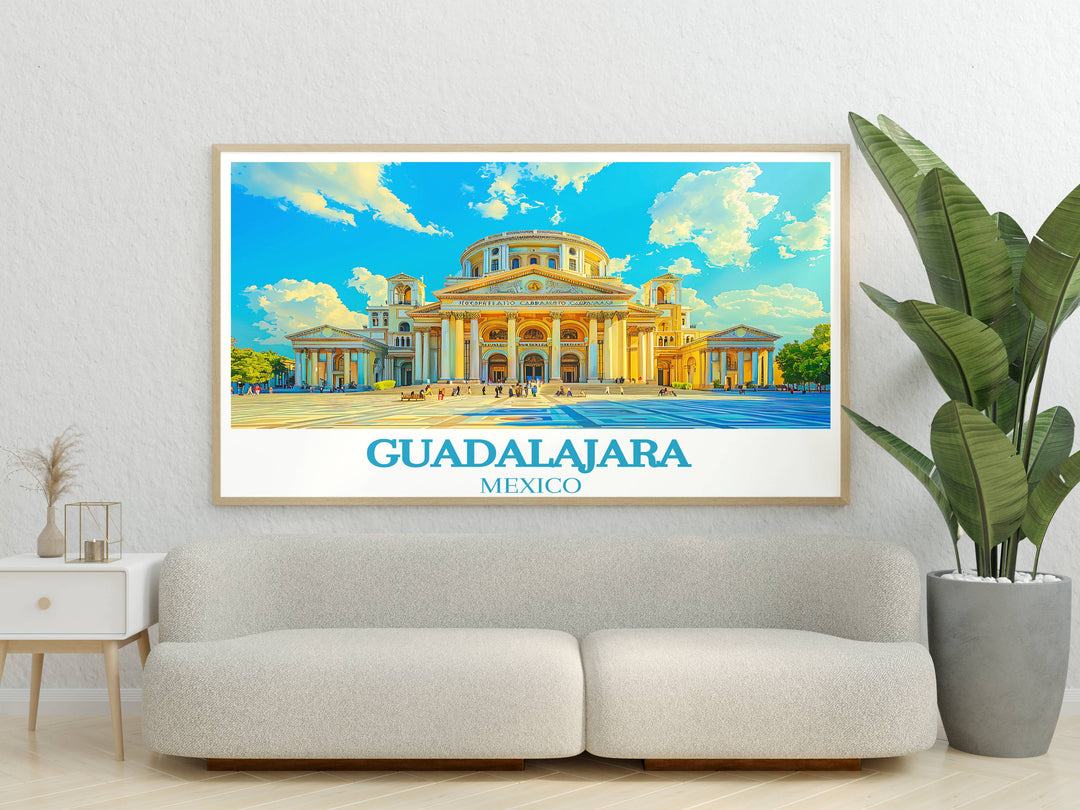 Dynamic sketch of Guadalajaras Mercado Libertad, brimming with life and local flavors, showcasing the vibrant marketplace as the citys cultural hub.