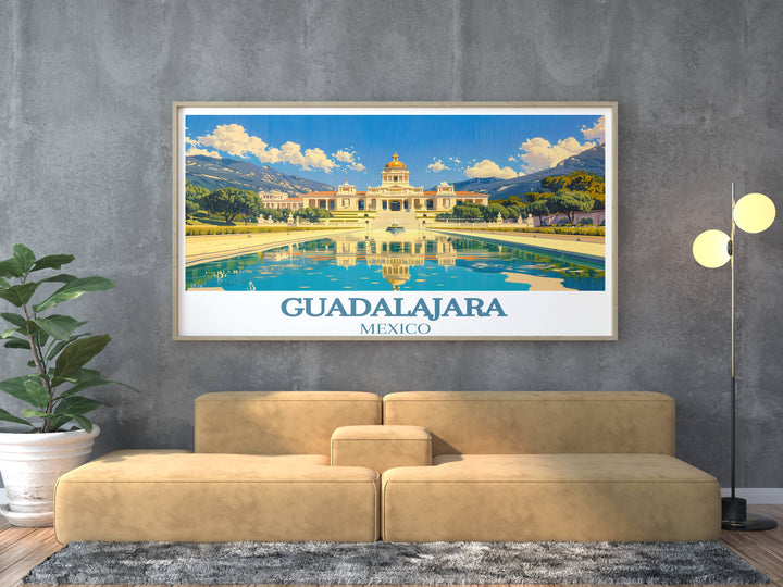 Mexico gifts themed art print of Guadalajaras bustling mercado, rich in color and detail, making it a perfect housewarming gift for lovers of vibrant markets