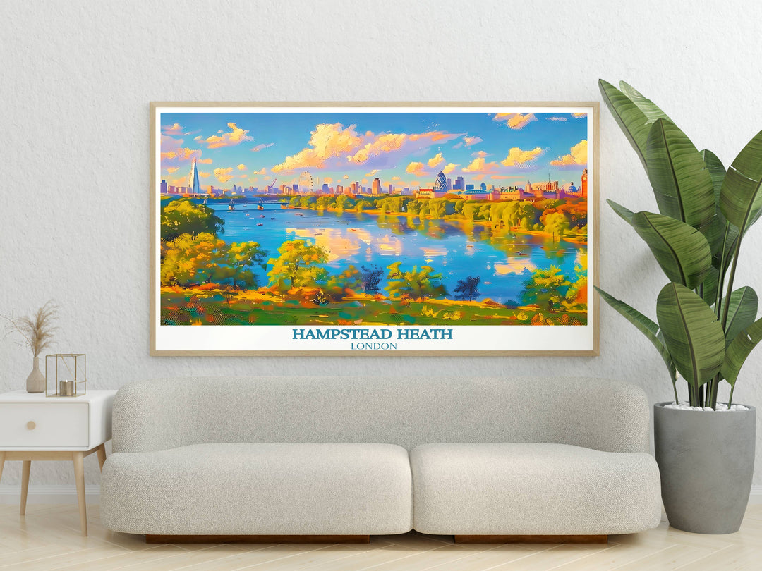 Artistic depiction of Gospel Oaks lush greenery, offering a peaceful ambiance to any room with its detailed and vibrant colors