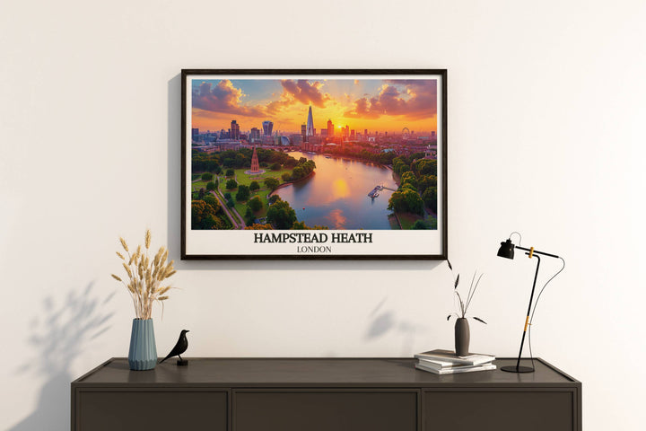 Dynamic print featuring the bustling atmosphere of Londons parks during summer, perfect for adding vibrancy and life to spaces.