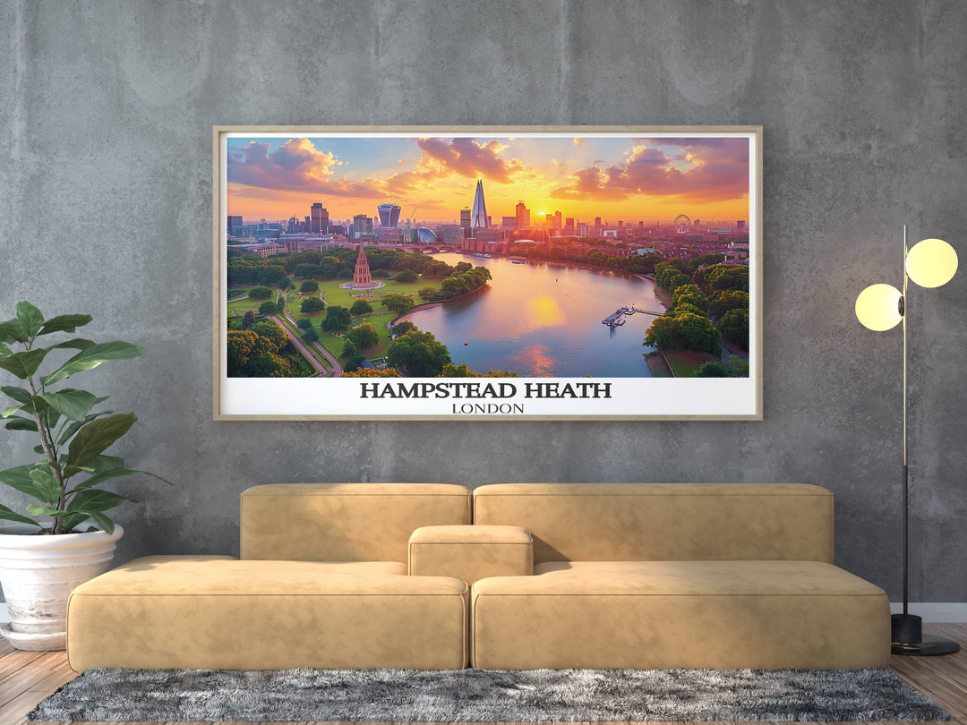 Artistic representation of Hyde Park in full bloom, adding a burst of color and the spirit of Londons famous green spaces to any room.