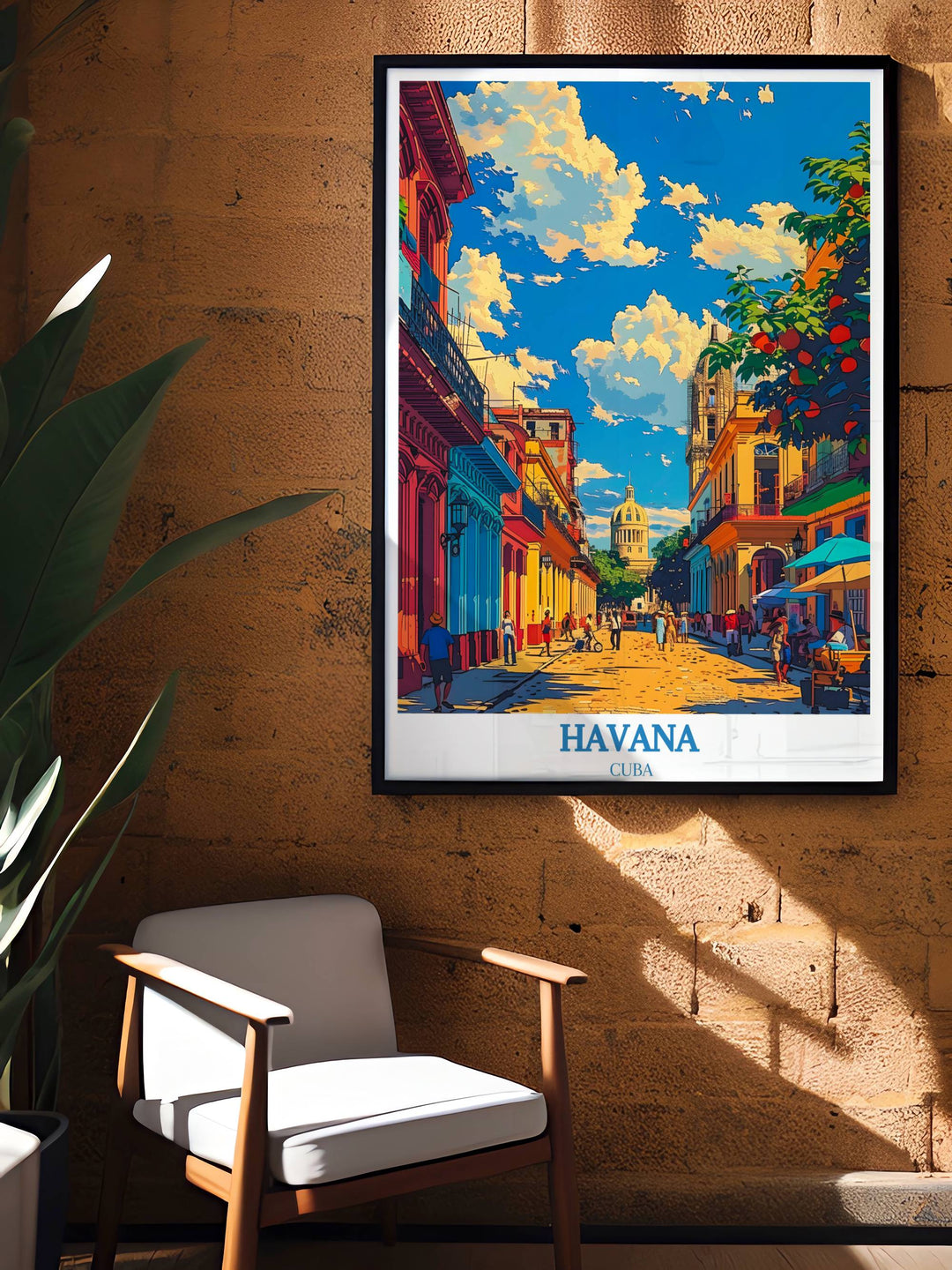A Havana Art Print focusing on the artistic graffiti and street art that adorn the walls of Habana Vieja, showcasing the creative energy and dynamic street culture that thrives in the heart of Havana.