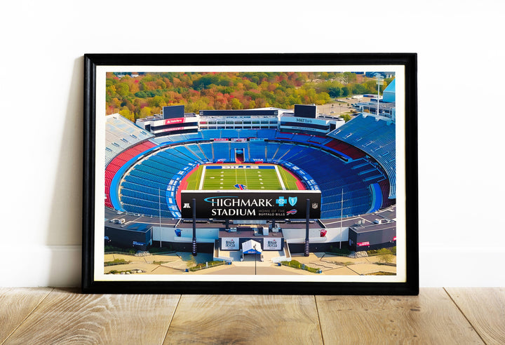 This Highmark Stadium print embodies the spirit of the Buffalo Bills, making it a standout piece for anyone looking to celebrate NFL history in their home.