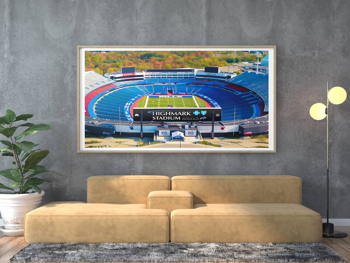 Cherish the Buffalo Bills legacy with this detailed Highmark Stadium print, a piece of NFL art that brings the thrill of the game into your living space.