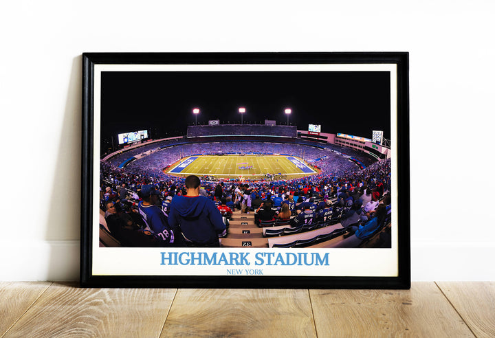     This Buffalo Bills Poster captures the essence of Highmark Stadium, offering a vibrant piece of NFL Art ideal for any fans collection.