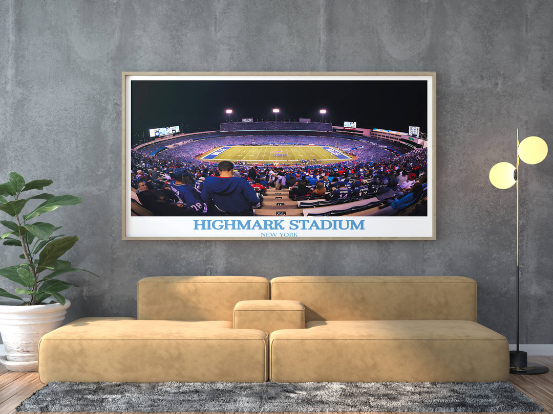 Bring a piece of Buffalo Bills history into your home with this stunning art print of Highmark Stadium, the ultimate gift for NFL lovers.