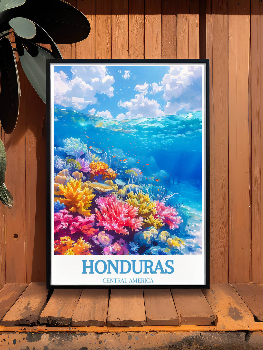 Tranquil painting depicting the lush landscapes of Honduras, perfect for nature lovers.