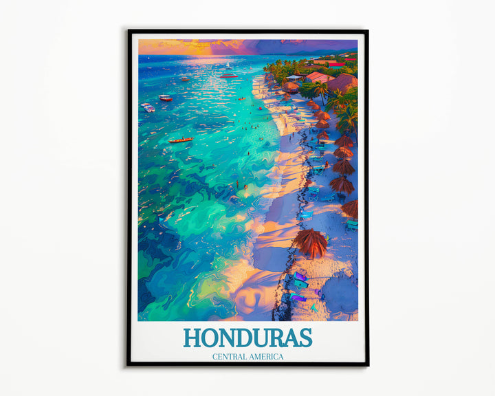 Roatan West Bay Art - Hondura Art - Central America Posters - Housewarming Gifts