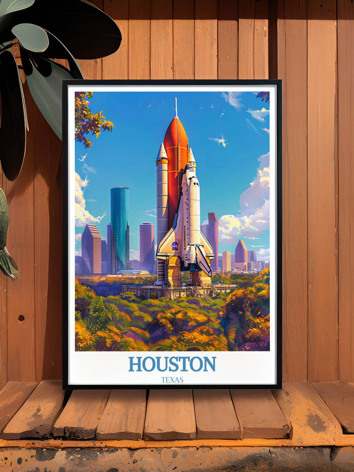 Houston Texas Print - Houston artwork - Texas Decor - Houston Souvenir