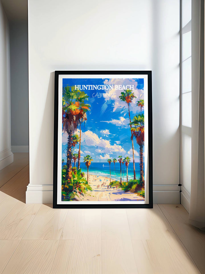 Huntington Beach Art Print - Impression de voyage en Californie