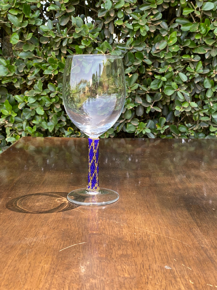 Beaded Wine Glasses Set | Handmade Stemware | Custom Pattern & Colors | Wedding Gift | Housewarming | Bar Decor | Unique Glassware