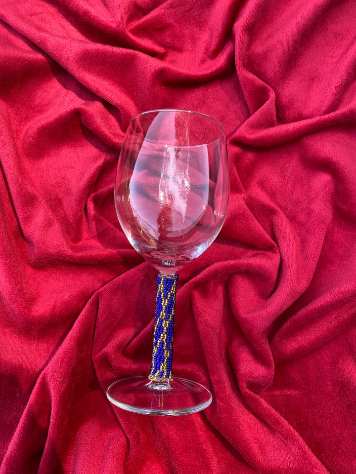 Beaded Wine Glasses Set | Handmade Stemware | Custom Pattern & Colors | Wedding Gift | Housewarming | Bar Decor | Unique Glassware