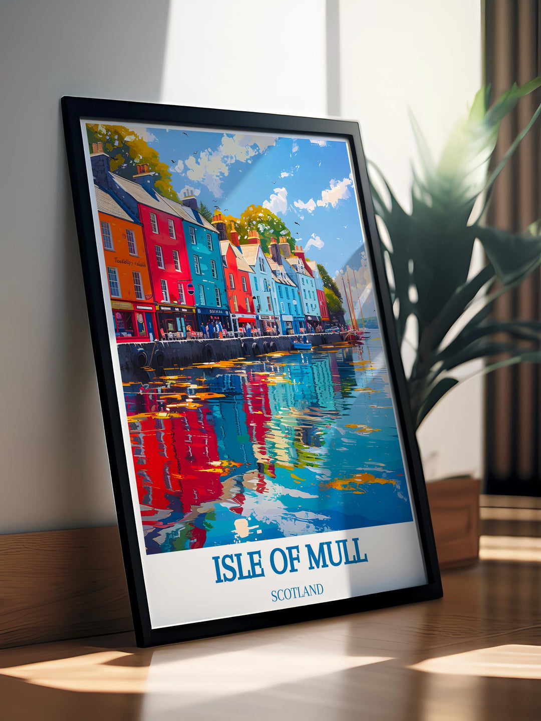 Art print of the Isle of Mull showcasing the natural beauty and diverse landscapes of this Scottish island ideal for nature enthusiasts