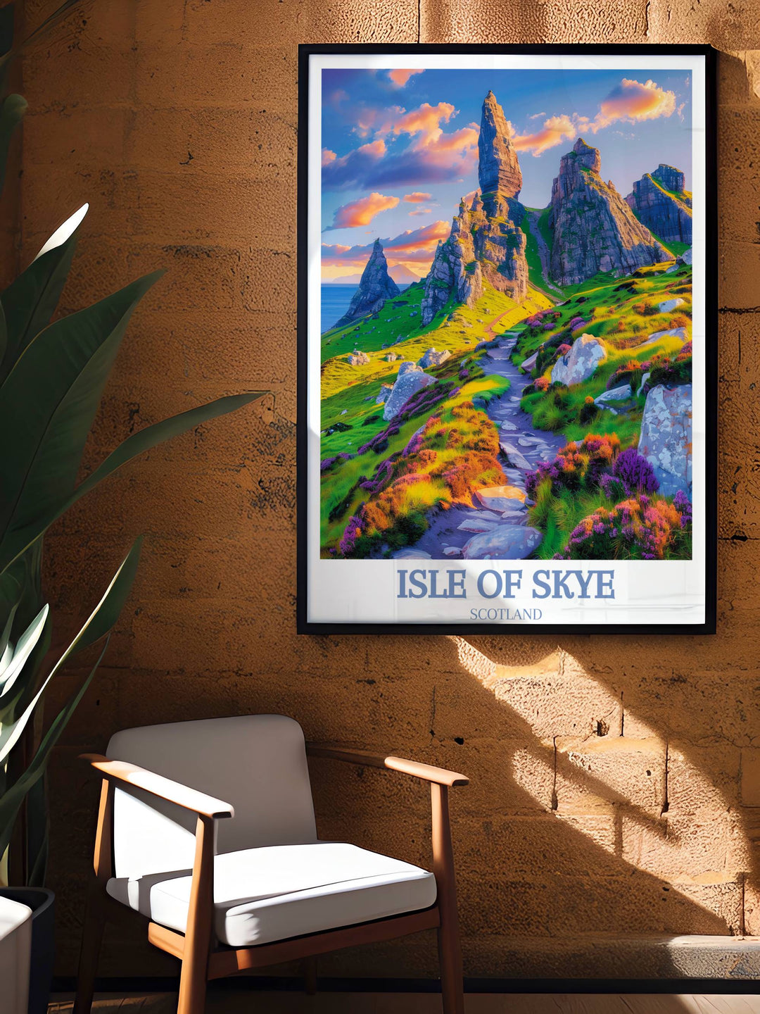 An elegant Isle of Skye art print showcasing the stunning scenery and cultural heritage of Scotland, ideal for gifting to fans of Scottish art and history.