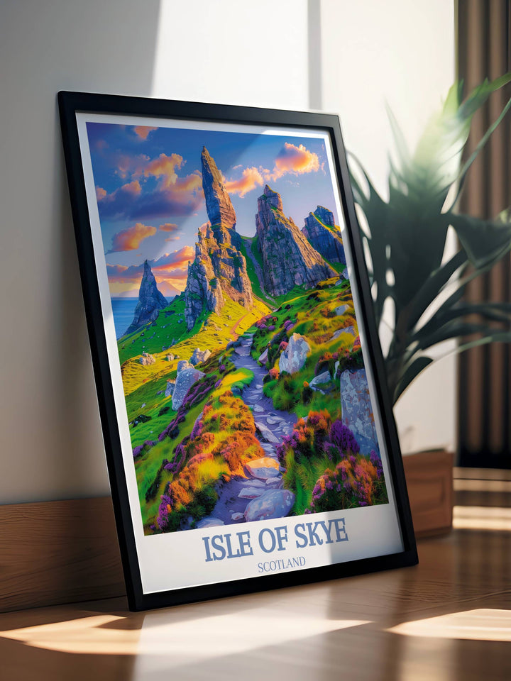 An elegant Isle of Skye art print showcasing the stunning scenery and cultural heritage of Scotland, ideal for gifting to fans of Scottish art and history.