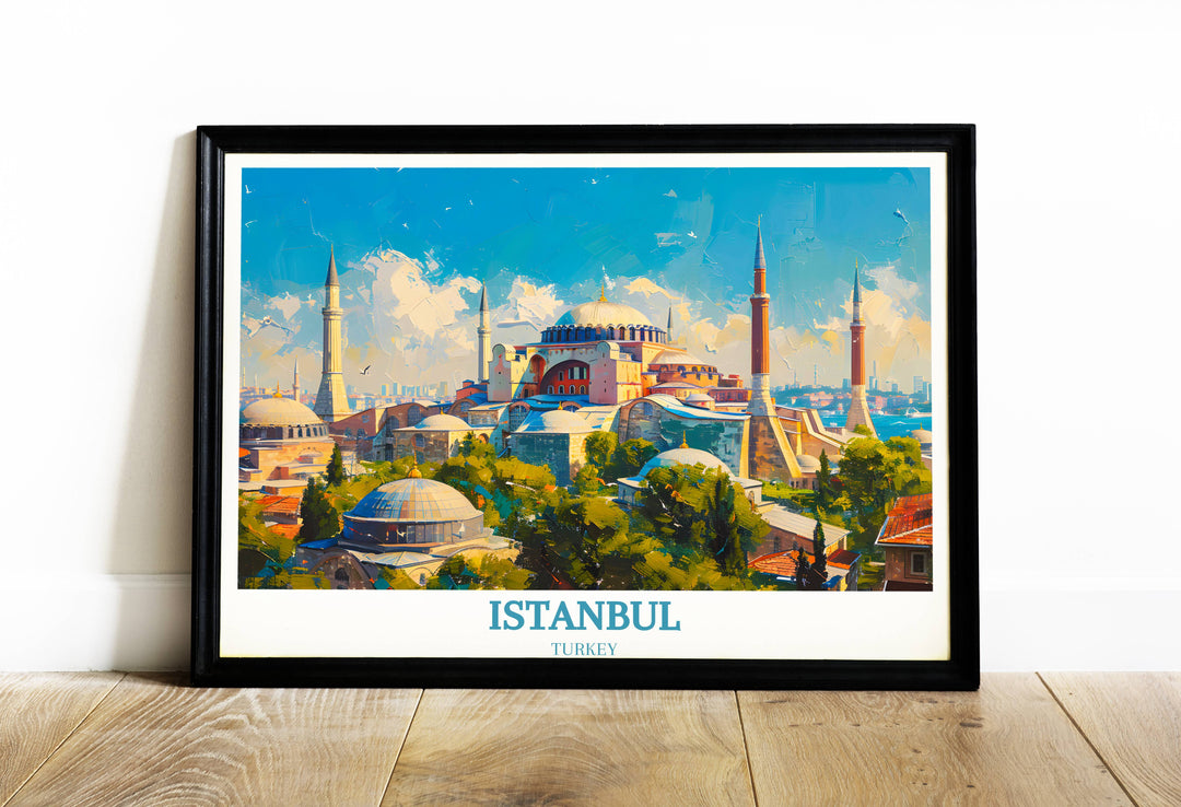 Hagia Sophia painting showcasing the grand architecture and intricate details of this iconic Istanbul landmark.