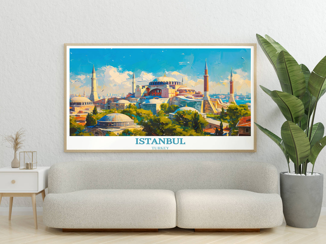 Hagia Sophia painting depicting the grandeur of Istanbuls iconic landmark, capturing its intricate architecture and rich history in vivid detail.
