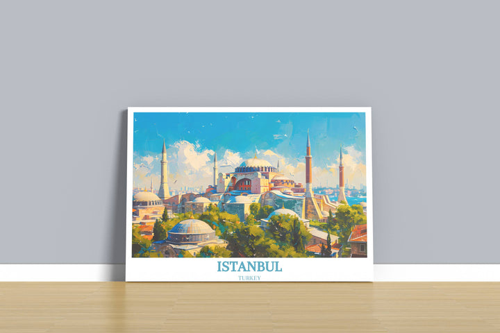 Art print of Hagia Sophia showcases the timeless beauty and cultural significance of Istanbul's most revered monument, perfect for art enthusiasts.