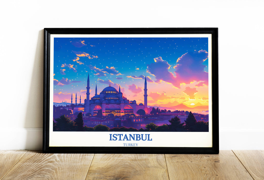 Majestic Hagia Sophia painting capturing the intricate details of Istanbuls iconic landmark, perfect for art enthusiasts.