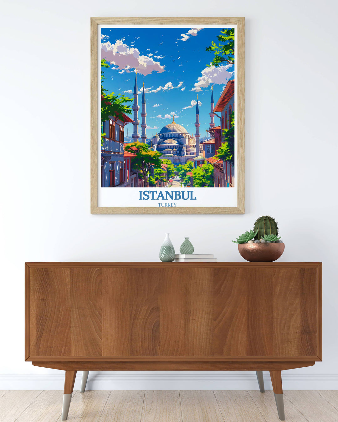 Turkish gifts art print featuring the iconic Blue Mosque, a perfect souvenir for lovers of Istanbuls heritage.