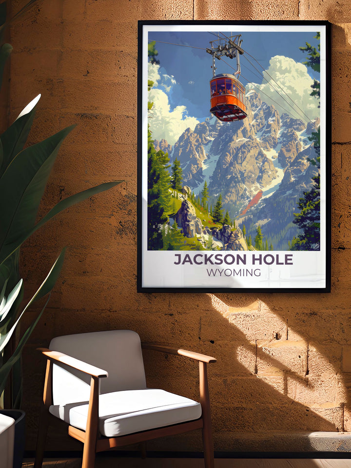 Art print of Jackson Hole wildlife in their natural habitat great for educational decor or animal enthusiasts