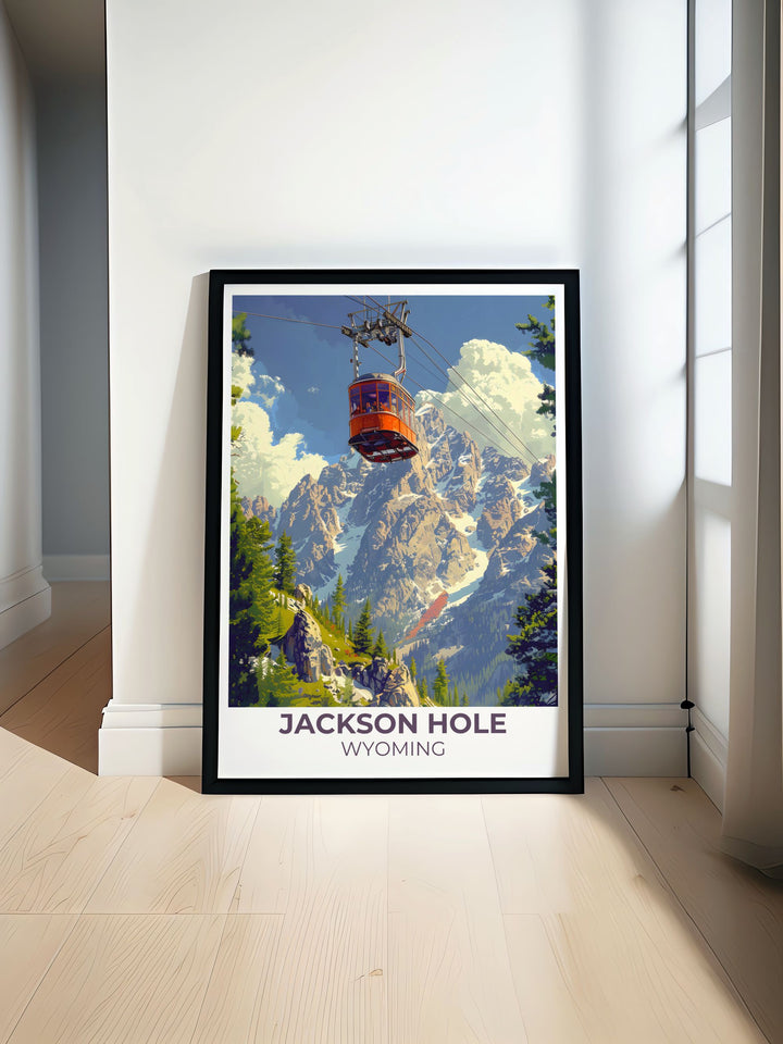 Modern wall decor of Jackson Hole showing a minimalist mountain design perfect for contemporary home interiors