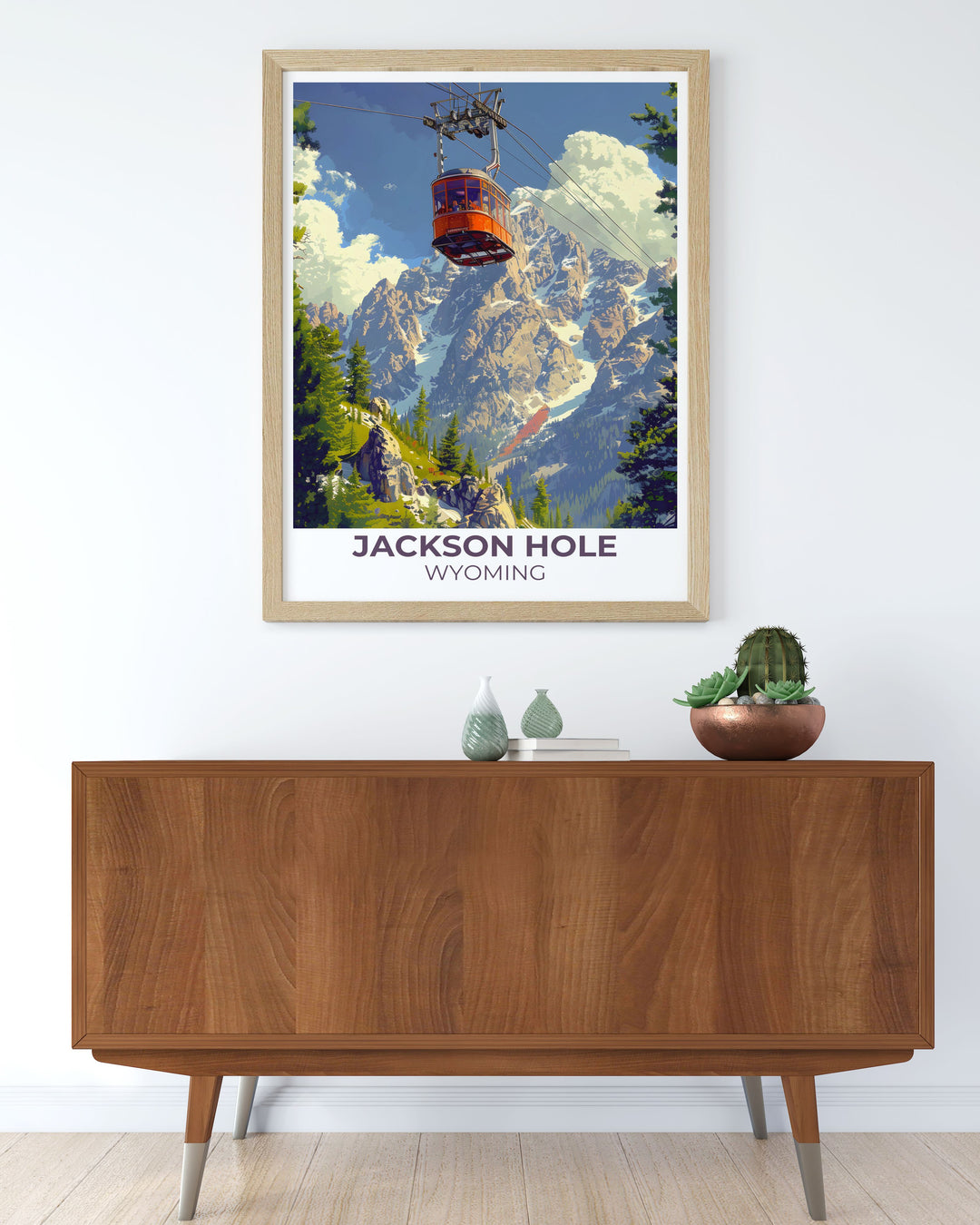 Customizable print of Jackson Hole tailored to fit personal decor style showcasing winter or summer scenes
