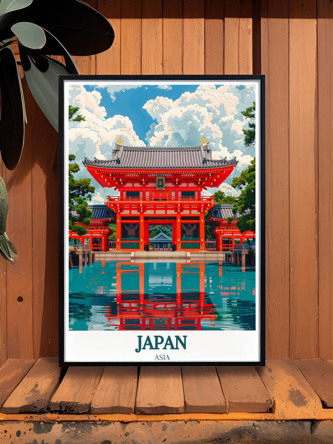 Minimalist line art depicting a serene view of the Itsukushima Shrine with detailed strokes emphasizing the architectural beauty.