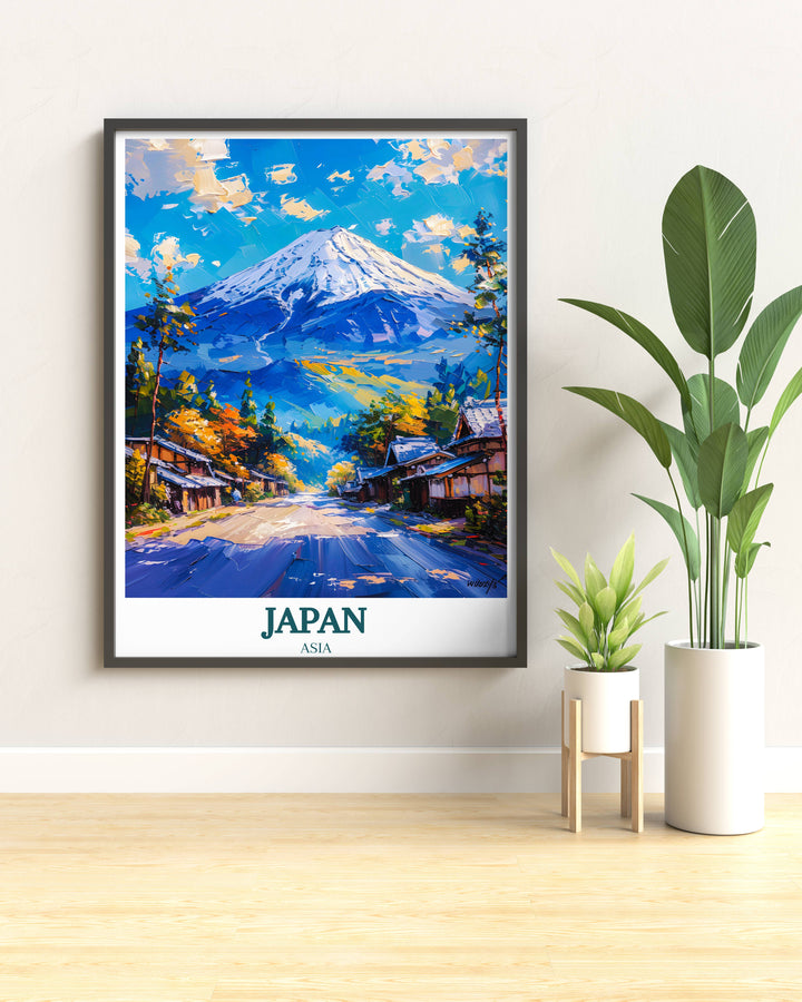 Japon voyage impression mur Art mont Fuji Japon tenture murale décoration maison Japon cadeau amateurs d’art Tokyo Art amateur cadeau Tokyo voyage cadeau