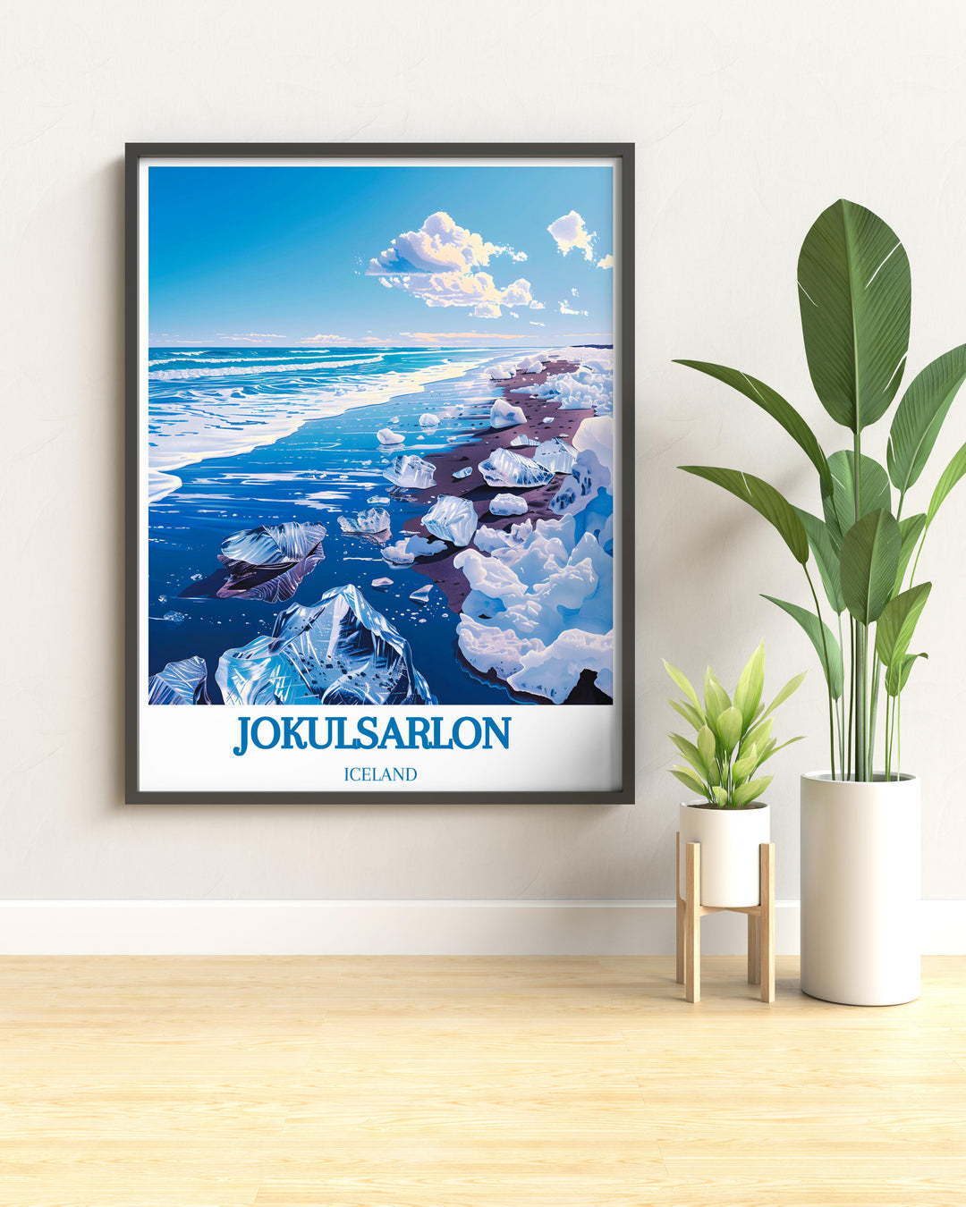 Canvas art of Iceland displaying the colorful dance of the Northern Lights in the Arctic sky perfect for enthusiasts of natural phenomena